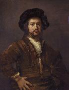 Portrait of a man with arms akimbo Rembrandt